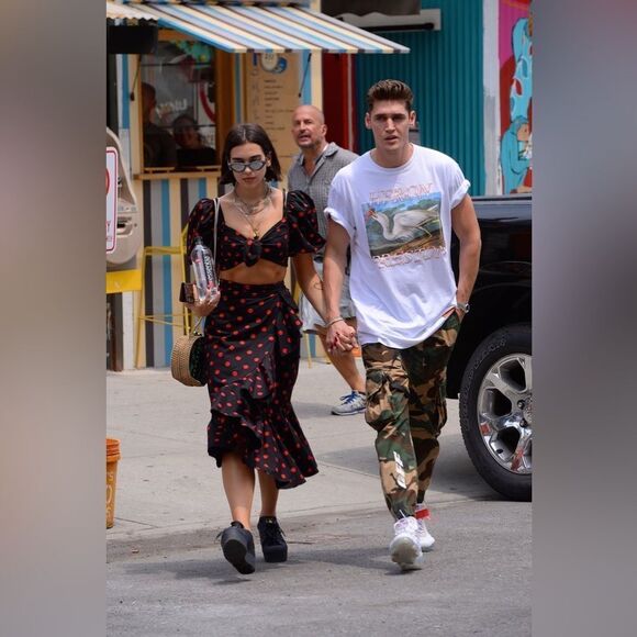 Marianna Senchina Two-Piece Black Polka Dot Bow Top Ruffled Midi Skirt Size M - Picture 6 of 15